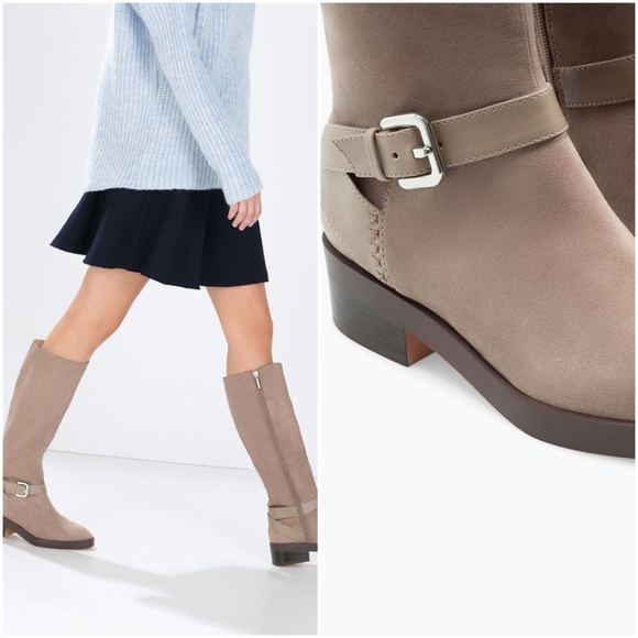 ZARA Long Boots:Sand, US 6.5, 7.5, 8/EUR 37,38,39 - Picture 4 of 7